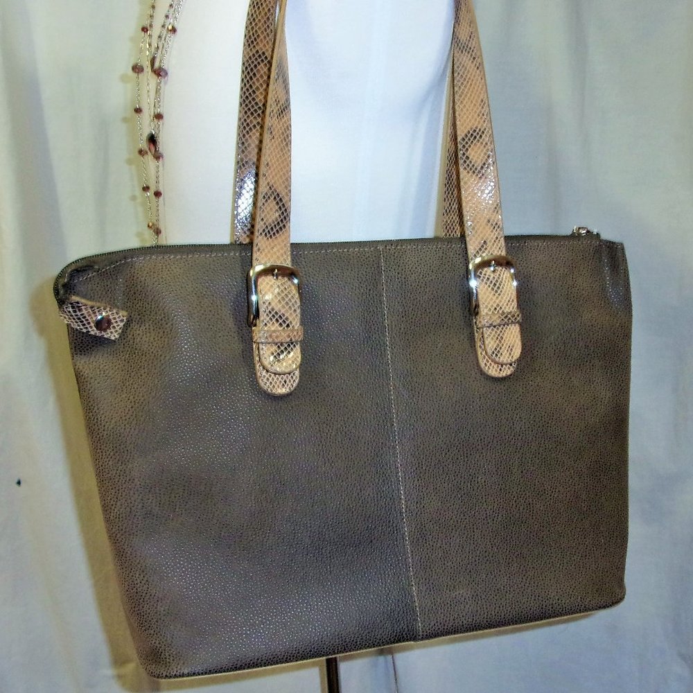 Taupe Brown Computer/Tote Handbag NWOT